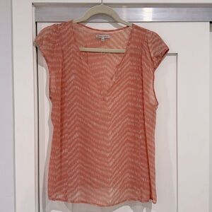 Salmon colored blouse %100 silk